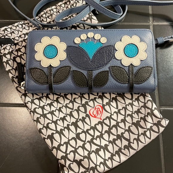 Brighton Handbags - Brighton Blueprint Zip Wallet -Blue Floral